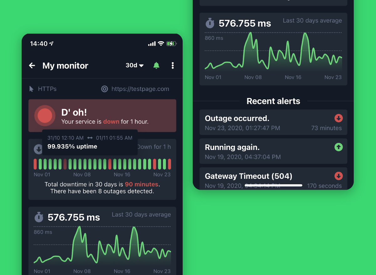 UptimeRobot app
