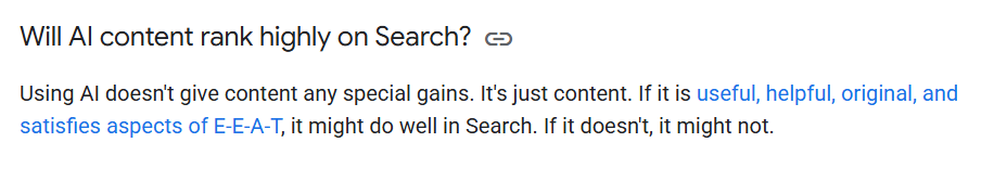 Google quote on AI generated content